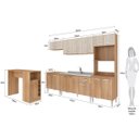 Ver imagem 4 de Cozinha Modulada Completa Max 262 Cm Balcão Pia Bancada Ilha Armário Mdp Carvalho Blanche - Clicklar