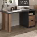 Ver imagem 2 de Mesa para Escritório Escrivaninha Home Office Dora A02 Preto Nogal - Lyam Decor