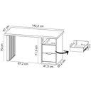 Ver imagem 5 de Mesa para Escritório Escrivaninha Home Office Dora A02 Preto Nogal - Lyam Decor