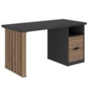 Ver imagem 1 de Mesa para Escritório Escrivaninha Home Office Dora A02 Preto Nogal - Lyam Decor