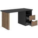 Ver mais imagens de Mesa para Escritório Escrivaninha Home Office Dora A02 Preto Nogal - Lyam Decor