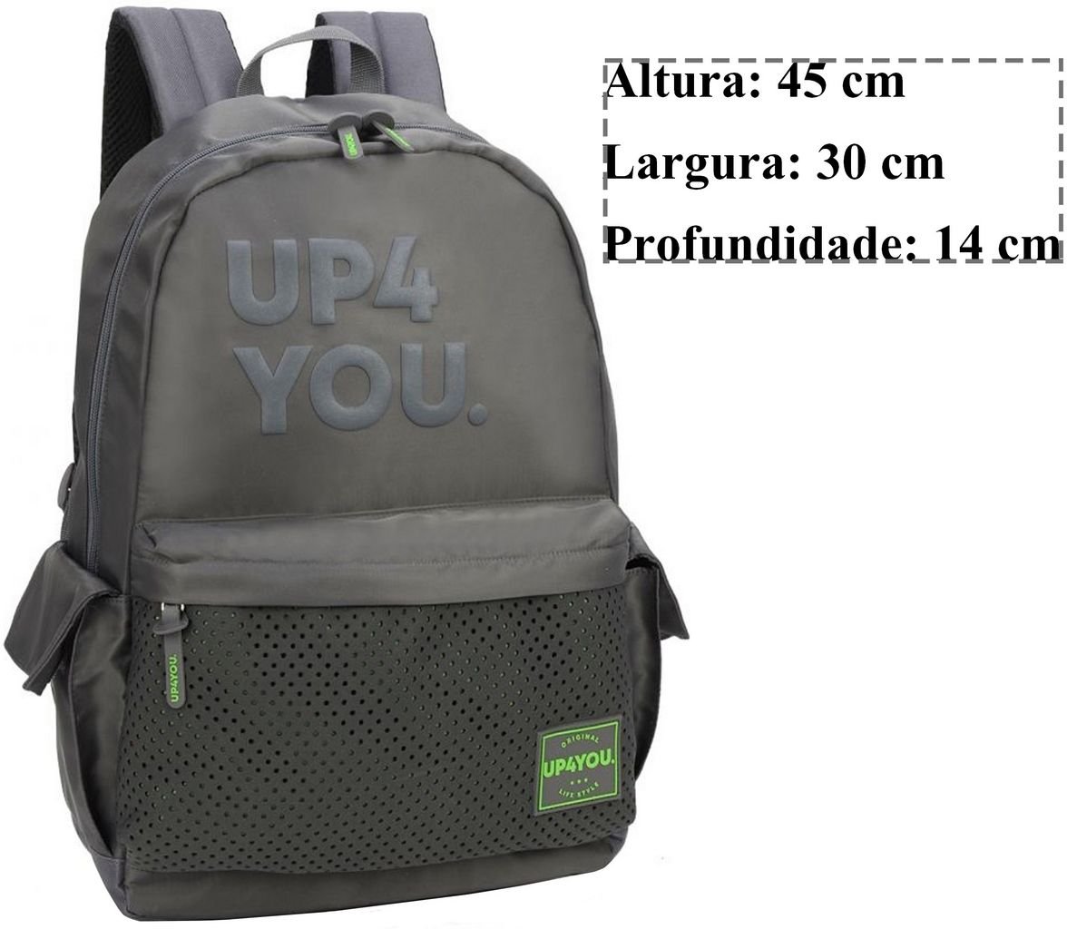 Mochila Feminina Escolar Notebook Impermeável Masculina Juvenil Reforçada Grande Faculdade - Cinza - 2