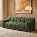 Ver imagem 2 de Sofá Living 3 Lugares 210cm Pés Madeira Gomo Linho Verde - Nexta Casa