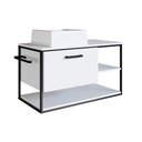 Ver imagem 3 de Gabinete para Banheiro com Cuba Inclusa 1 Porta e Nichos Branco com Preto