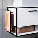 Ver imagem 5 de Gabinete para Banheiro com Cuba Inclusa 1 Porta e Nichos Branco com Preto