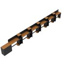 Ver imagem 4 de Conjunto de Escritório Noruega 5 Livreiro 1 Buffet e 6 Mesas 90cm - Via Nossa - Preto e Cedro