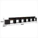Ver imagem 3 de Conjunto de Escritório Noruega 5 Livreiro 1 Buffet e 6 Mesas 90cm - Via Nossa - Preto e Cedro