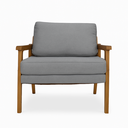 Ver imagem 5 de Kit 2 Poltronas Decorativas Mona Luxo Braço Nogueira:linho Cinza