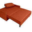 Ver imagem 6 de Sofá-Cama 154cm Retrátil Reclinável Linho Pés Madeira Isis Laranja Terracota