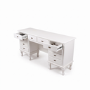 Ver imagem 2 de Mesa Escrivaninha 10 Gavetas Clássica Pés Luiz Xv Sala Quarto Ecomem Todo Branco