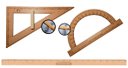 Ver imagem 1 de Kit Geométrico do Professor Mdf Com Régua 1M, Esquadro 30/60, Transferidor SB KIT COMPLETO COMP QDO