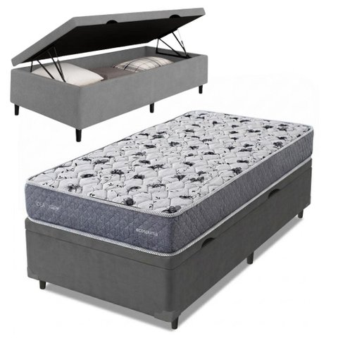 Cama Box Baú Solteiro Double Face AG65 Eclipse 88x188x61cm Herval - Suporta até 150kg