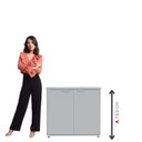 Ver imagem 3 de Armário Baixo para Escritório P25 com 2 Portas Cinza