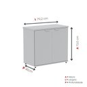 Ver imagem 4 de Armário Baixo para Escritório P25 com 2 Portas Cinza