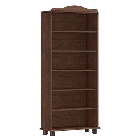 Estante para Livros Linha Rubi Café com 5 Prateleiras Madeira Pinus - Finestra 8964w Café