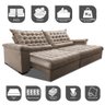 Sofá Retrátil e Reclinável 2,75m Molas Ensacadas Cama inBox Big Space com Bordado 3D Velusoft - 3