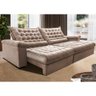 Sofá Retrátil e Reclinável 2,75m Molas Ensacadas Cama inBox Big Space com Bordado 3D Velusoft - 1