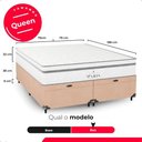 Ver imagem 6 de Cama Box Baú Queen Bege + Colchão Paris Molas Branco Suede Bege/branco