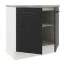 Ver imagem 5 de Balcão Armário de Cozinha 80 cm 2 Portas Branco/Preto Agata Madesa