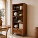 Ver imagem 1 de Estante Livreiro para Sala de Estar Home Office 1 Porta 80cm Aton S05 Ipê - Lyam Decor