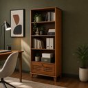Ver imagem 4 de Estante Livreiro para Sala de Estar Home Office 1 Porta 80cm Aton S05 Ipê - Lyam Decor