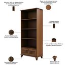 Ver imagem 5 de Estante Livreiro para Sala de Estar Home Office 1 Porta 80cm Aton S05 Ipê - Lyam Decor
