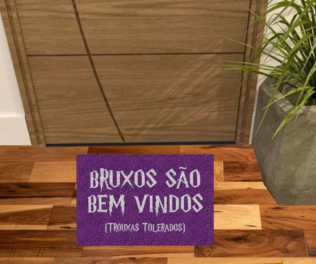 TAPETE BRUXOS SÃO BEM VINDOS - COR ROXO - 1