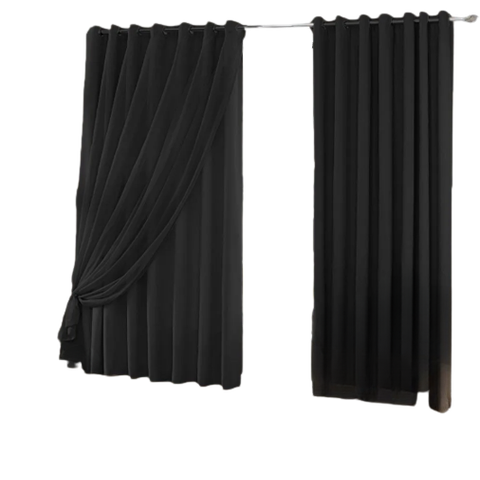 Cortina Blackout com voil 3,00x2,30 Para Trilho Suíço:Preto