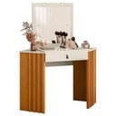 Ver imagem 2 de Penteadeira Camarim de Canto com Espelho 1 Gaveta Glitter Cinamomo Off White Albatroz