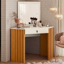 Ver imagem 7 de Penteadeira Camarim de Canto com Espelho 1 Gaveta Glitter Cinamomo Off White Albatroz