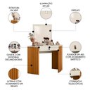 Ver imagem 6 de Penteadeira Camarim de Canto com Espelho 1 Gaveta Glitter Cinamomo Off White Albatroz