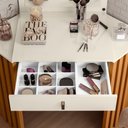 Ver imagem 3 de Penteadeira Camarim de Canto com Espelho 1 Gaveta Glitter Cinamomo Off White Albatroz
