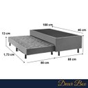 Ver imagem 7 de Cama Box Solteiro com Auxiliar 188x88cm Reforçada Suede Cinza Moderno Quarto