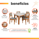 Ver imagem 6 de Conjunto Sala de Jantar Mesa Miami 1,20m 4 Cadeiras Santiago Dobuê