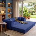 Ver imagem 2 de Sofá Cama Cotton 1,50m Xpand Tech Tecido Velourê Azul Cama Inbox