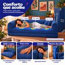 Ver imagem 6 de Sofá Cama Cotton 1,50m Xpand Tech Tecido Velourê Azul Cama Inbox