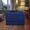 Ver imagem 7 de Sofá Cama Cotton 1,50m Xpand Tech Tecido Velourê Azul Cama Inbox