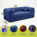 Ver imagem 3 de Sofá Cama Cotton 1,50m Xpand Tech Tecido Velourê Azul Cama Inbox