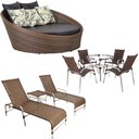 Ver imagem 1 de Kit 4 Cadeiras e Mesa 2 Espreguiçadeiras 1 Chaise Alumínio Trama