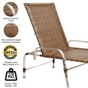 Ver mais imagens de Kit 4 Cadeiras e Mesa 2 Espreguiçadeiras 1 Chaise Alumínio Trama