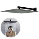 Ver imagem 1 de Ducha Chuveiro 30x30 Black Fosco Slim Inox com Braço 38 Cm