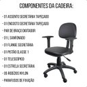 Ver imagem 4 de Cadeira Secretária Giratória Escritório Ergonômica com Braço