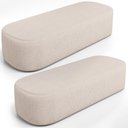 Ver imagem 1 de Kit 02 Puffs Decorativos Orgânico para Living Quarto 195cm Doha W01 Linho Cru - Lyam Decor