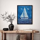 Ver imagem 1 de Quadro Decorativo Veleiro Oceano - 70x50cm:moldura Preta