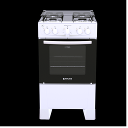 Fogão 4 bocas Atlas Mônaco Plus Branco Mesa inox e acendimento automático - 1