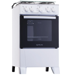 Fogão 4 bocas Atlas Mônaco Plus Branco Mesa inox e acendimento automático - 5