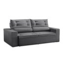 Ver imagem 4 de Sofá Retrátil 2 Lugares com Molas 1,50m Laila Suede Cinza