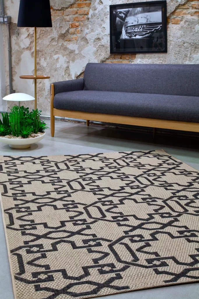 Tapete de Sala Wave Bege com Chumbo 200x300 cm - 2