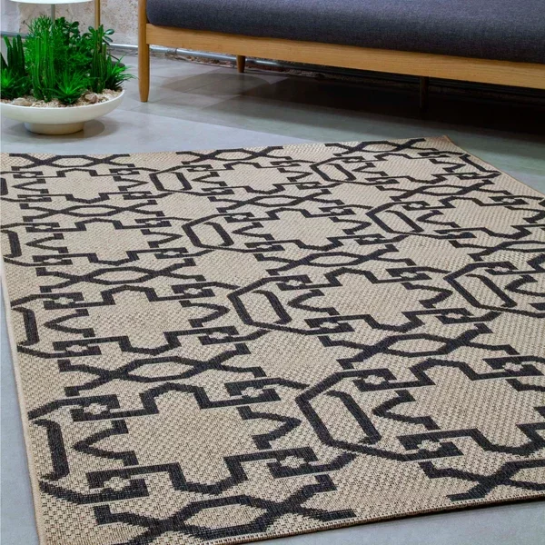 Tapete de Sala Wave Bege com Chumbo 200x300 cm - 1