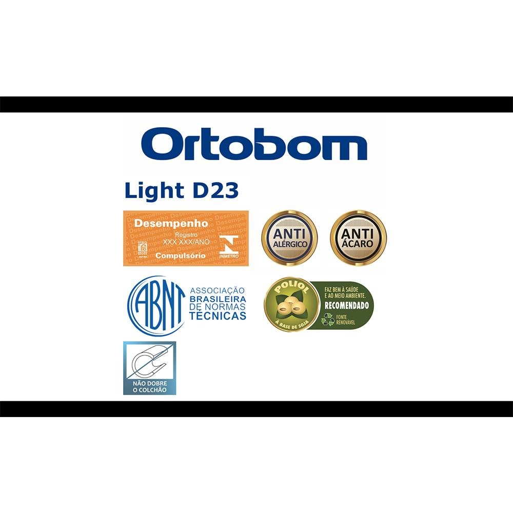 Colchão Casal Ortobom Light D23 Alta Performance Branco com Lateral Cinza 14x138x188 - 6